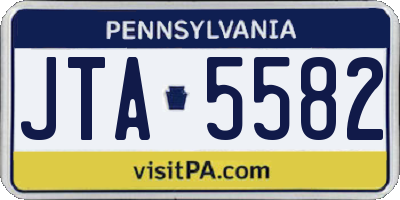 PA license plate JTA5582