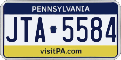 PA license plate JTA5584