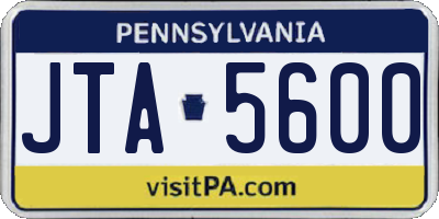 PA license plate JTA5600
