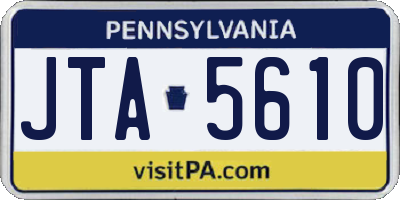 PA license plate JTA5610