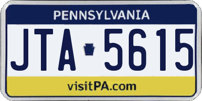 PA license plate JTA5615