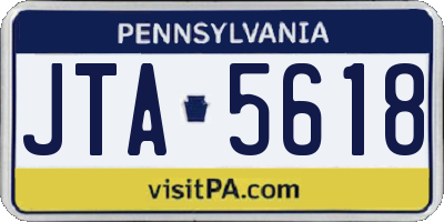 PA license plate JTA5618