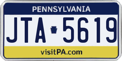 PA license plate JTA5619