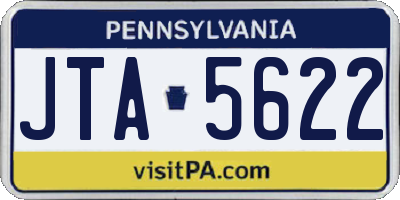 PA license plate JTA5622