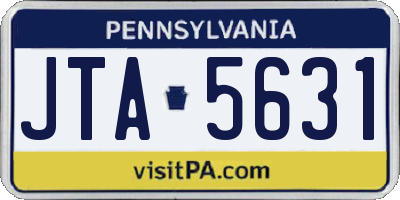 PA license plate JTA5631