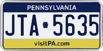 PA license plate JTA5635