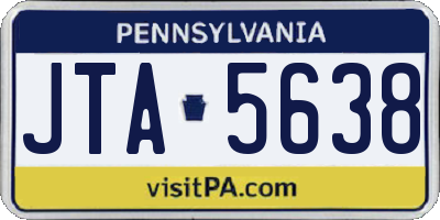 PA license plate JTA5638