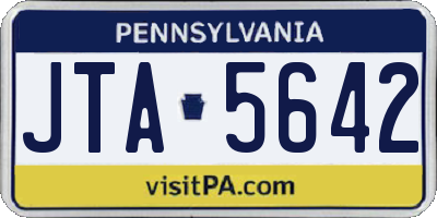 PA license plate JTA5642