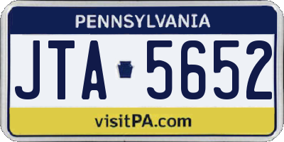 PA license plate JTA5652