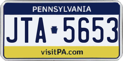 PA license plate JTA5653
