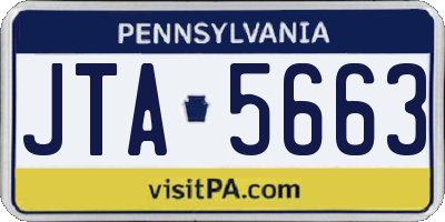 PA license plate JTA5663