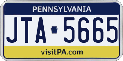 PA license plate JTA5665