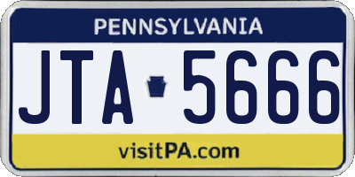 PA license plate JTA5666