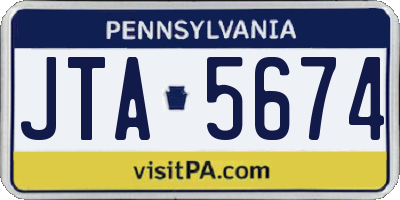 PA license plate JTA5674