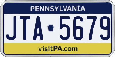 PA license plate JTA5679