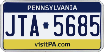 PA license plate JTA5685