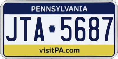 PA license plate JTA5687