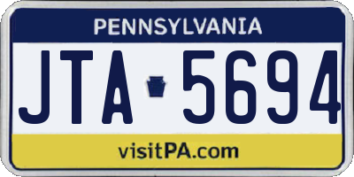 PA license plate JTA5694