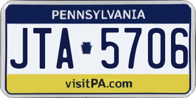 PA license plate JTA5706