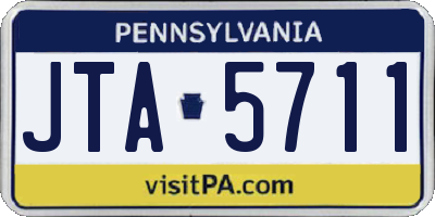 PA license plate JTA5711