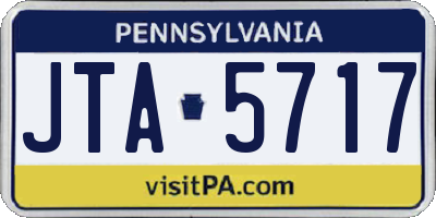 PA license plate JTA5717