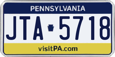 PA license plate JTA5718