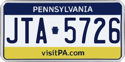 PA license plate JTA5726