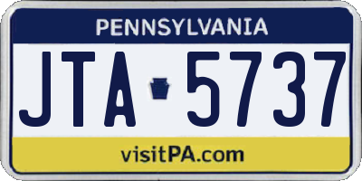 PA license plate JTA5737