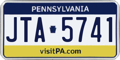PA license plate JTA5741