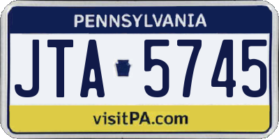 PA license plate JTA5745