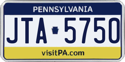 PA license plate JTA5750