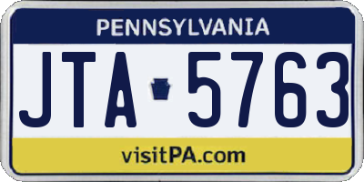 PA license plate JTA5763