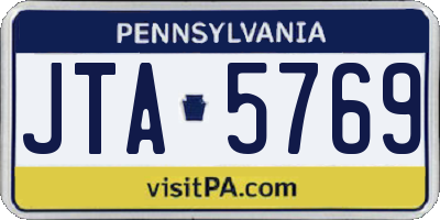 PA license plate JTA5769