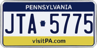PA license plate JTA5775
