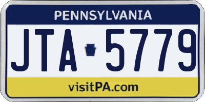 PA license plate JTA5779