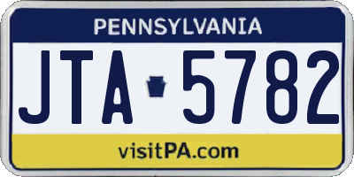 PA license plate JTA5782