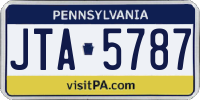 PA license plate JTA5787