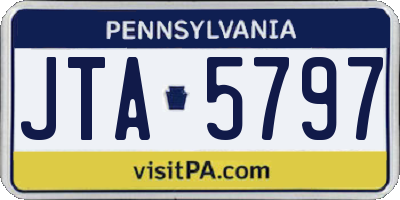 PA license plate JTA5797