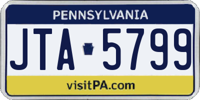 PA license plate JTA5799