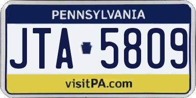 PA license plate JTA5809