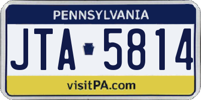 PA license plate JTA5814