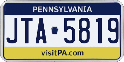 PA license plate JTA5819