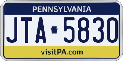 PA license plate JTA5830