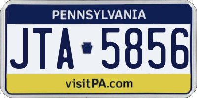 PA license plate JTA5856