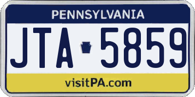 PA license plate JTA5859