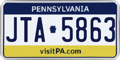 PA license plate JTA5863