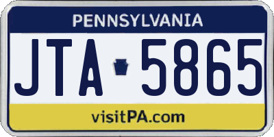 PA license plate JTA5865