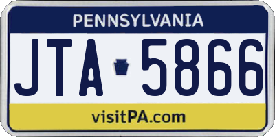 PA license plate JTA5866