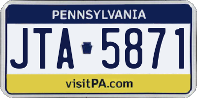 PA license plate JTA5871