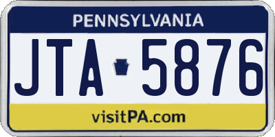 PA license plate JTA5876